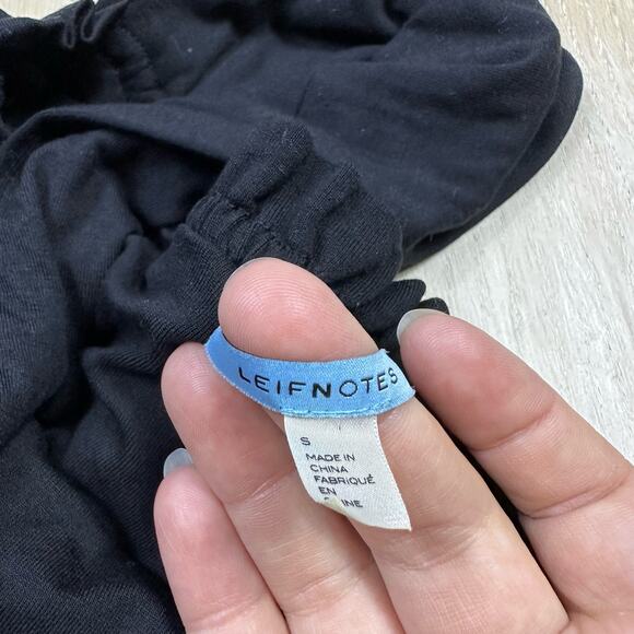 Anthropologie Leifnotes Black One Shoulder Ruffle Divergent Mock Wrap Dress S - Picture 11 of 14